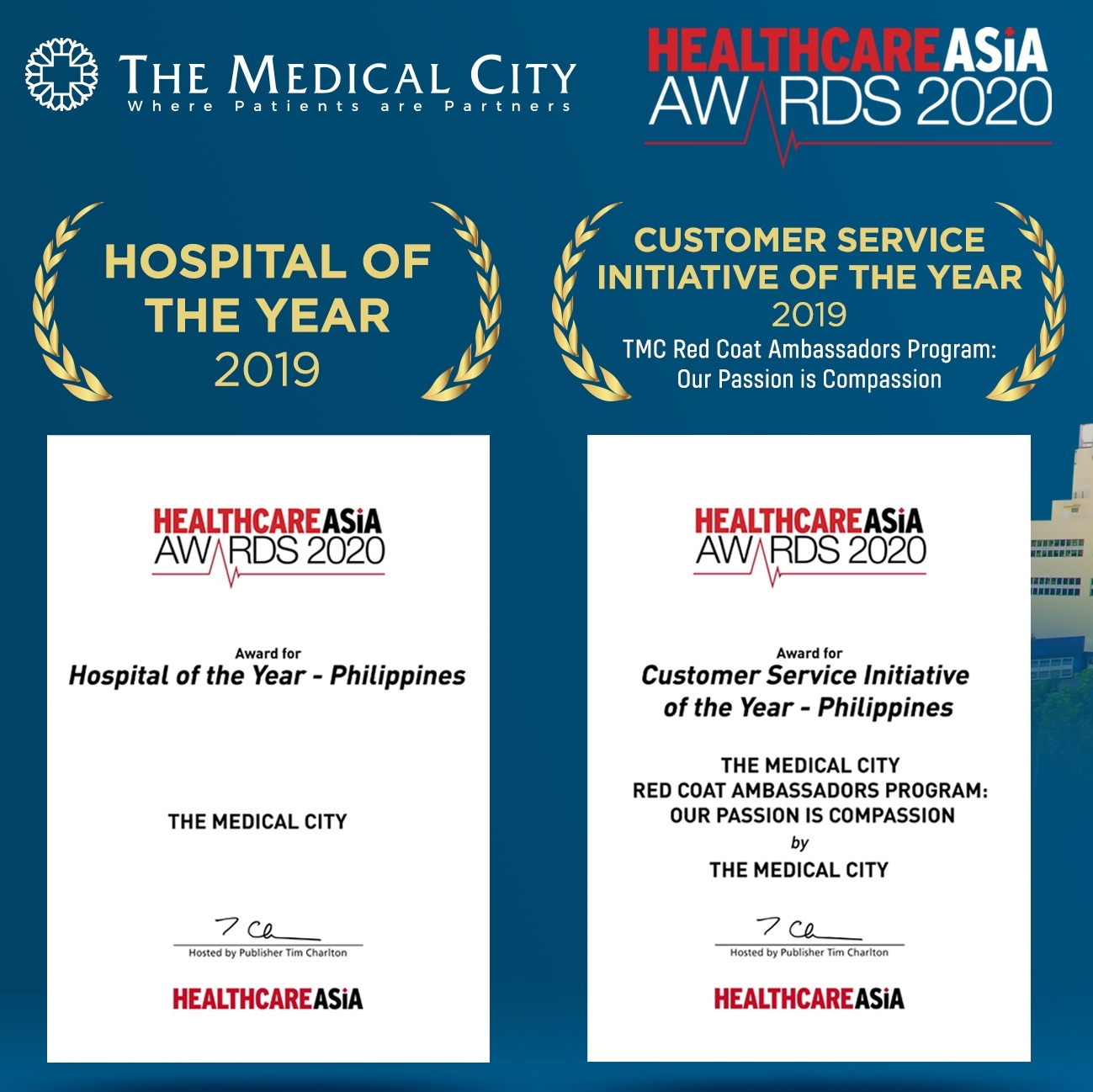 The Medical City bags two awards for its main facility at the Healthcare Asia Awards 2020
