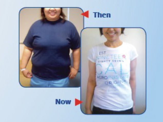 before and after of a woman who lost weight