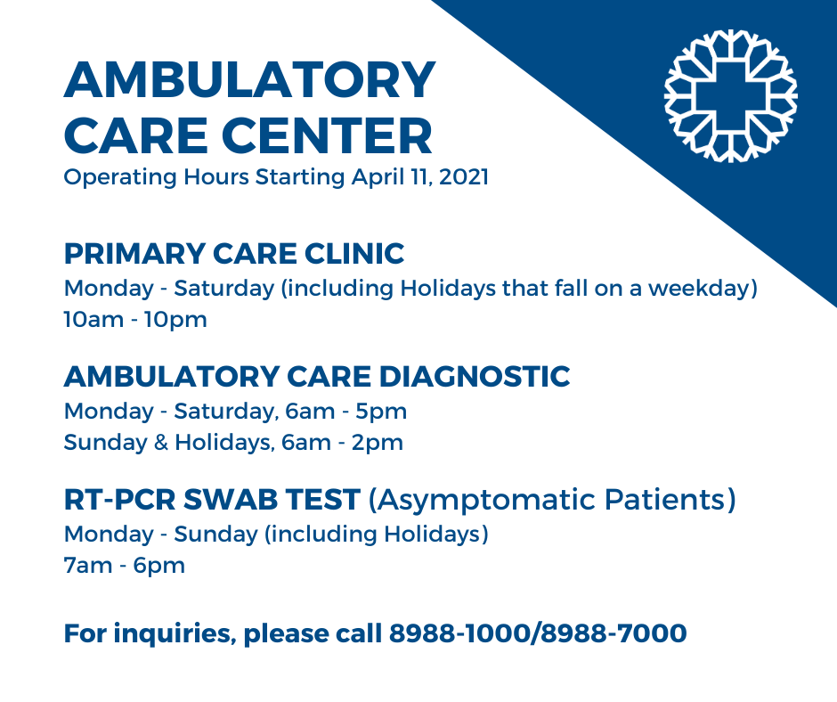 Ambulatory Care Center - Operating Hours