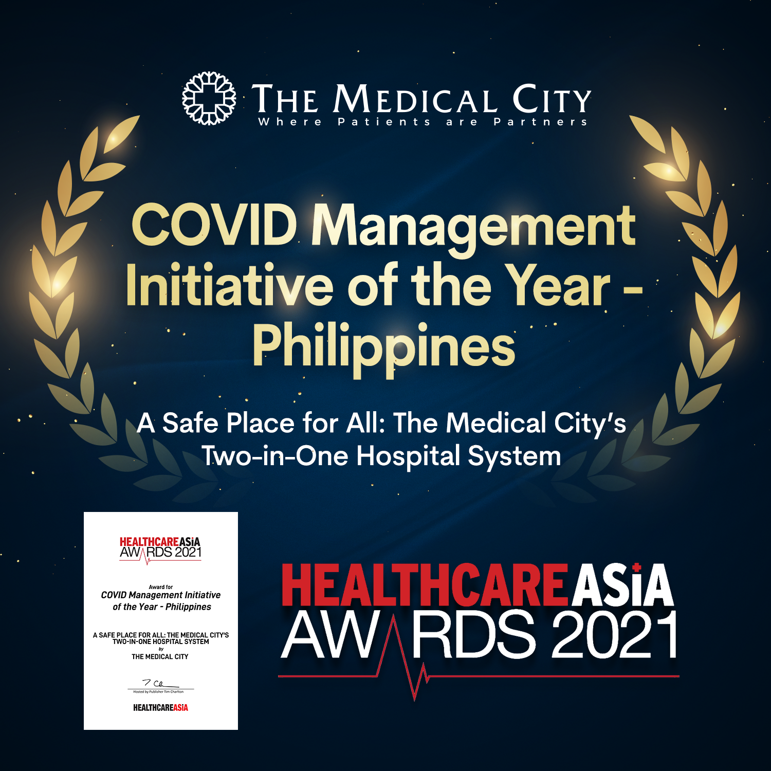 The Medical City Ortigas bags COVID Management Initiative of the Year Award; TMC South Luzon wins two awards at the Healthcare Asia Awards 2021