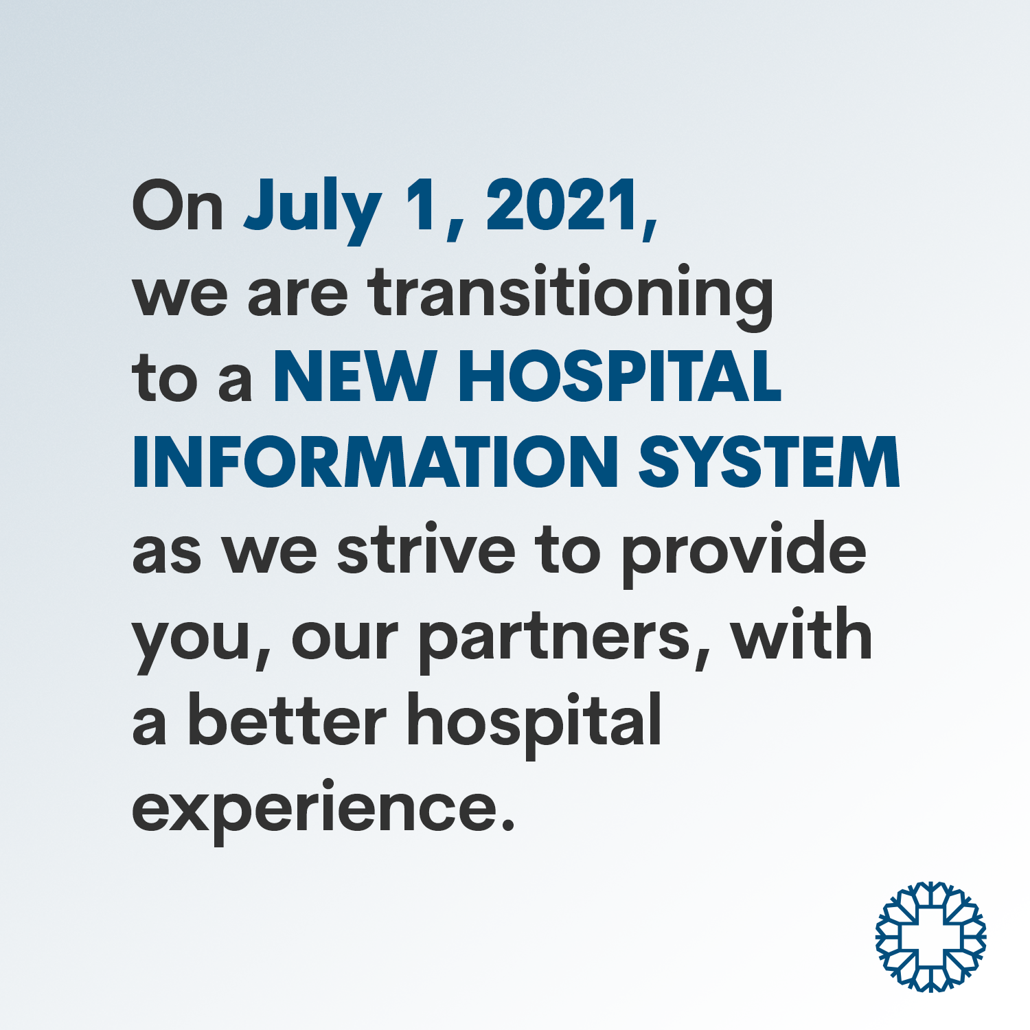 new hospital information system announcement