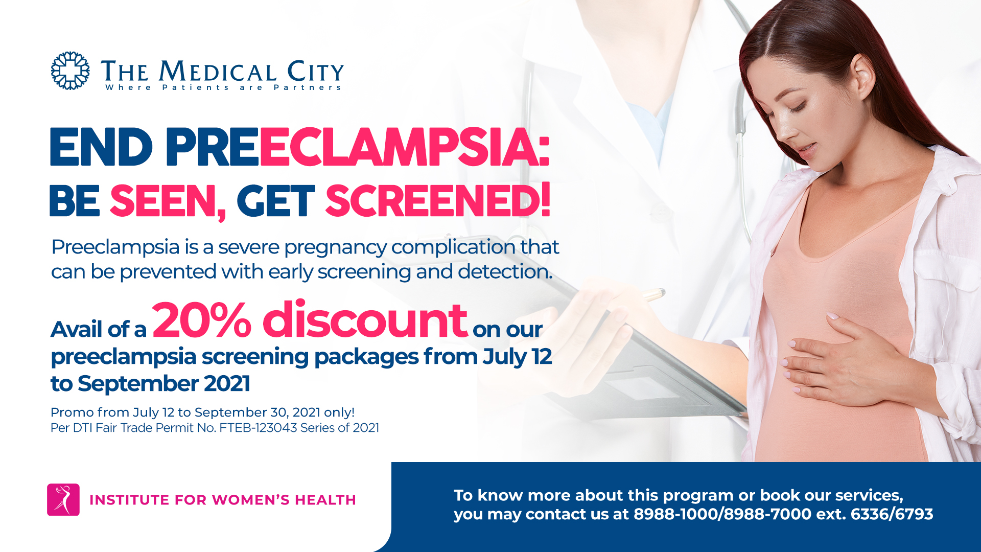 Avail of a 20% discount on Preeclampsia Screening Packages!