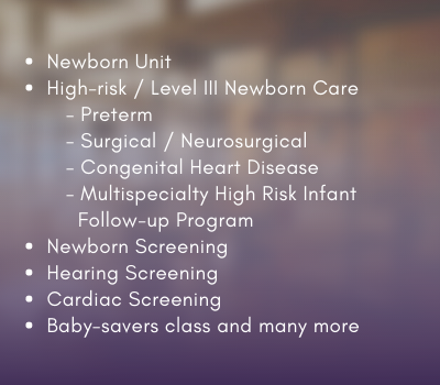 list of newborn health services