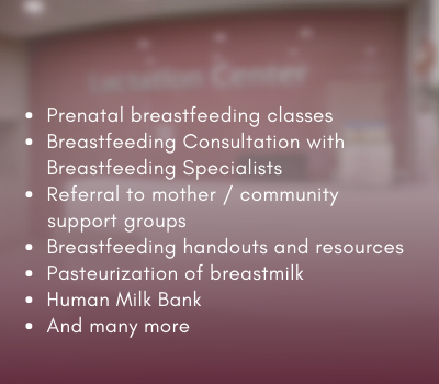 list of breastfeeding related medical services