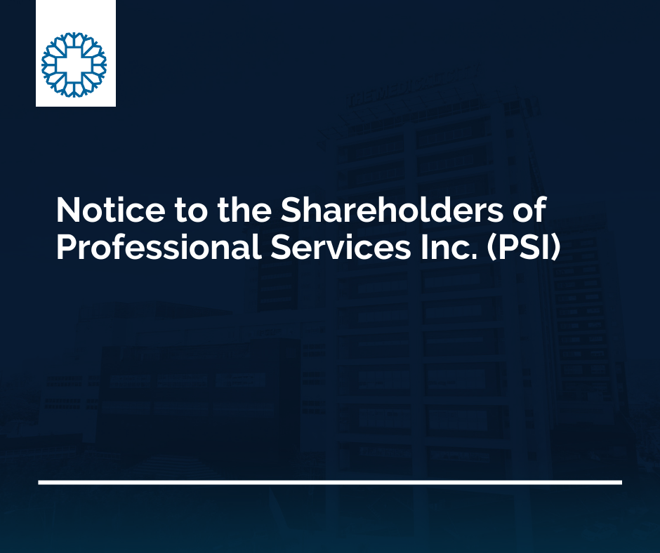 notice to the shareholders of professional services, inc.