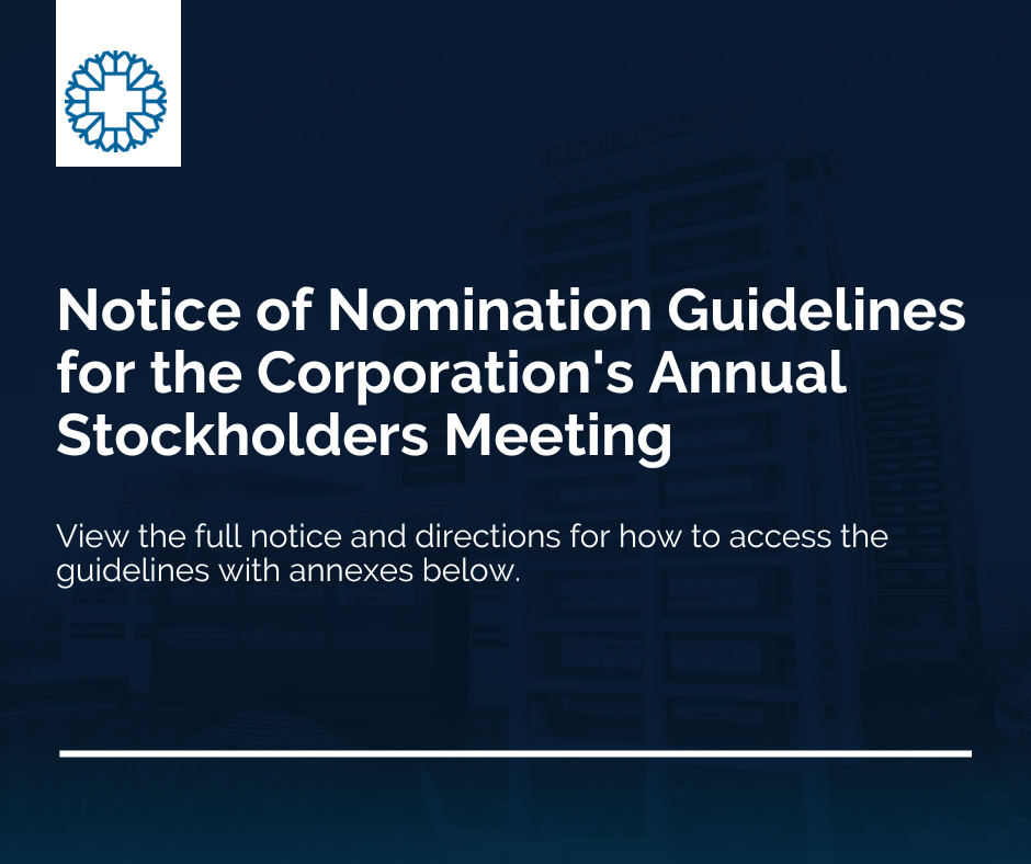 notice of nomination of guidelines for the corporations annual stockholders meeting