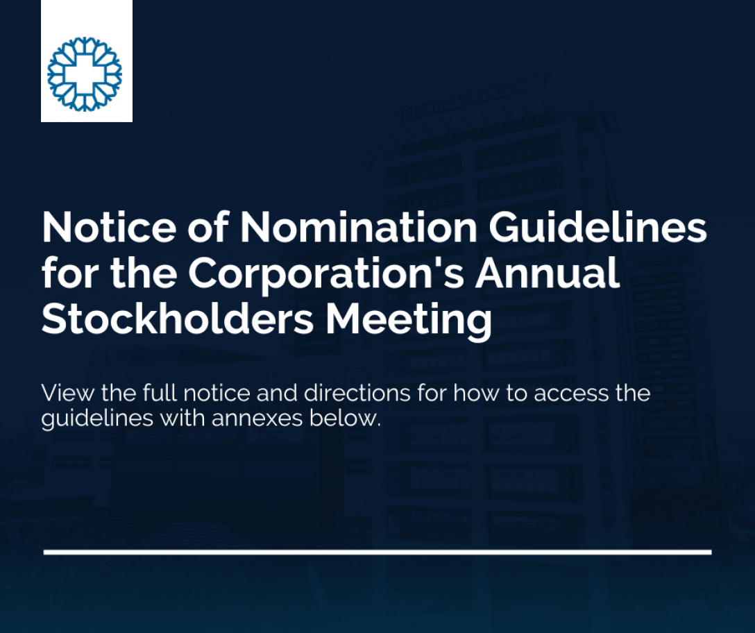Notice of Nomination Guidelines for the Corporation's Annual Stockholders Meeting