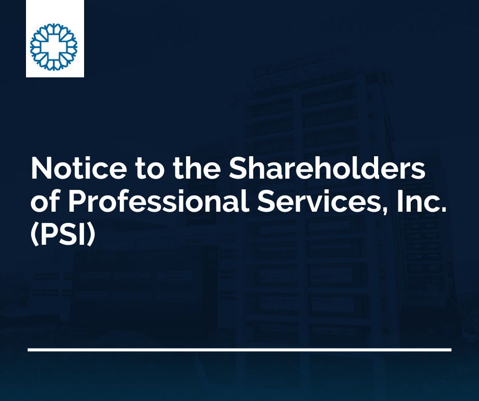 Notice to the Shareholders of Professional Services Inc. (PSI)