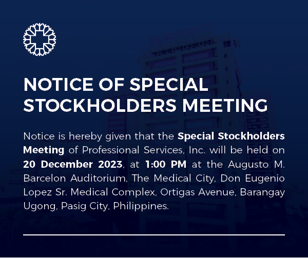 Notice of Special Stockholders Meeting (December 2023)