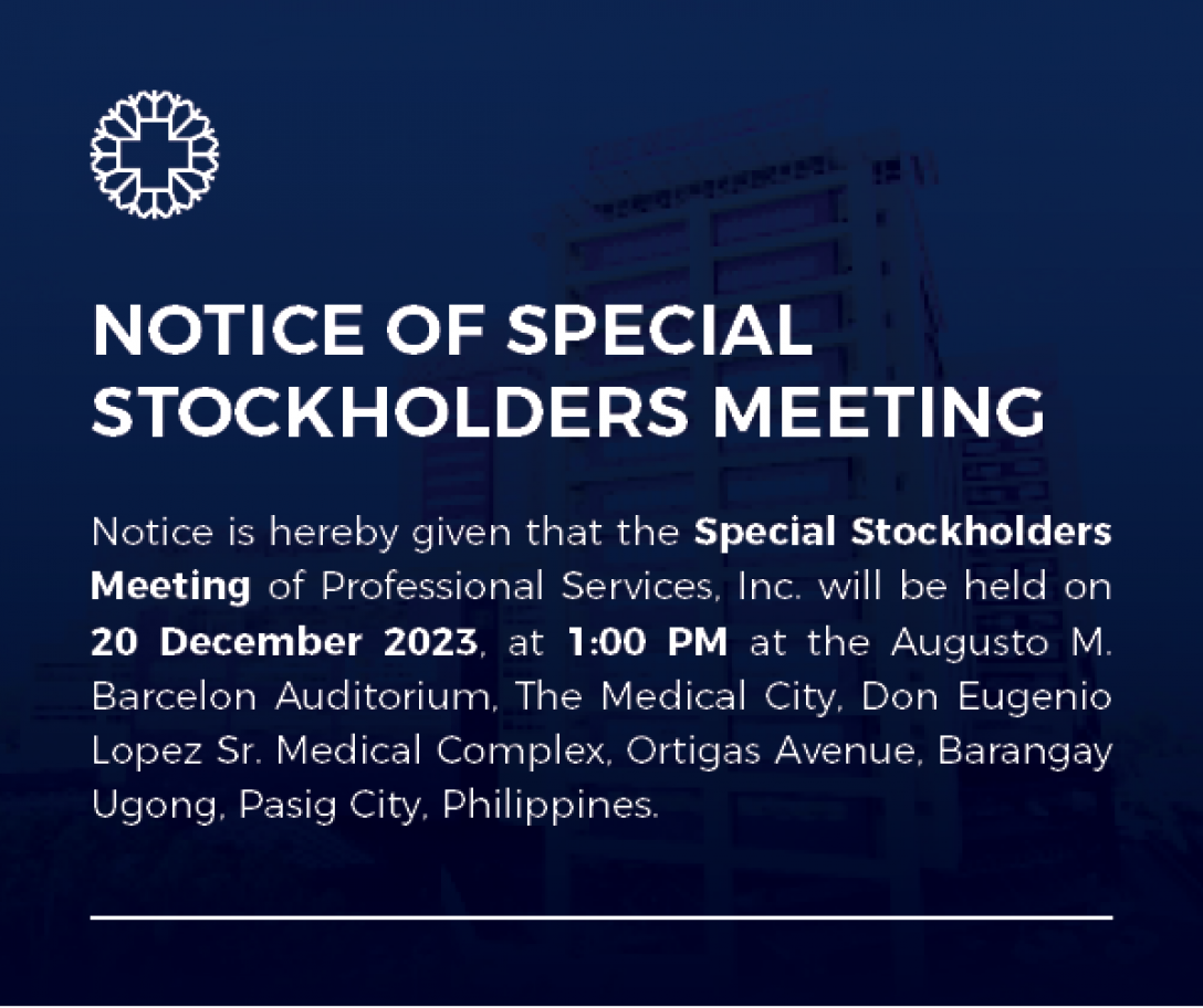Notice of Special Stockholders Meeting (December 2023)