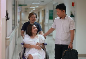mother in the wheel chair