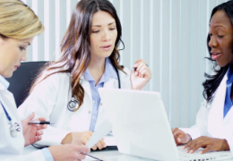 group of female doctors discussing