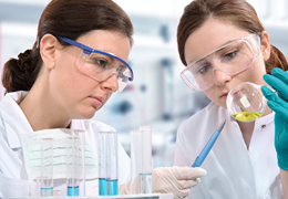 female doctors analyzing a specimen