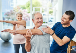 elder patients undergoing physical therapy