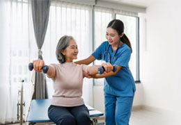 elder patients undergoing physical therapy